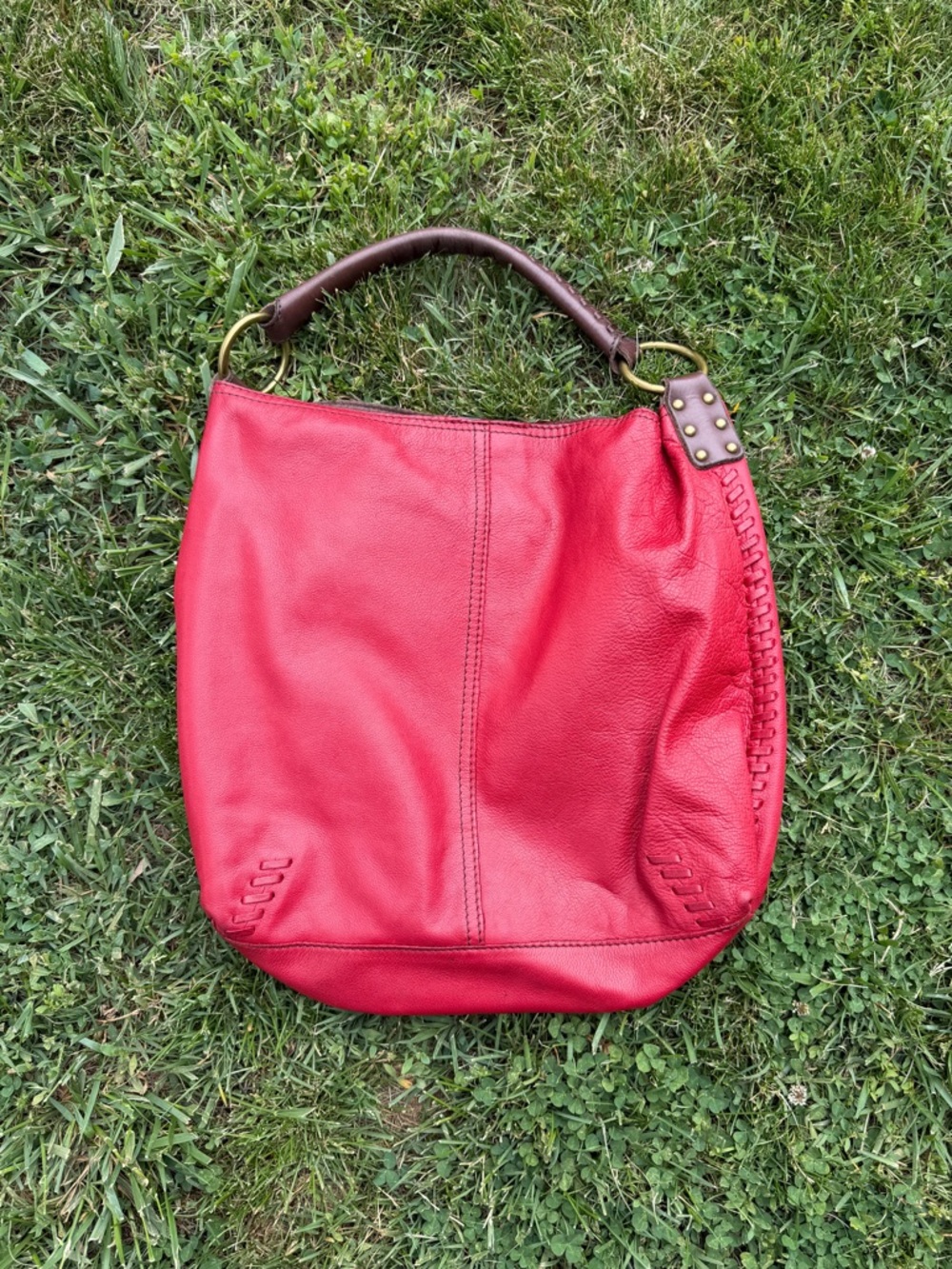 Lucky brand - Whipstitch Red hobo purse - Picture 2 of 16